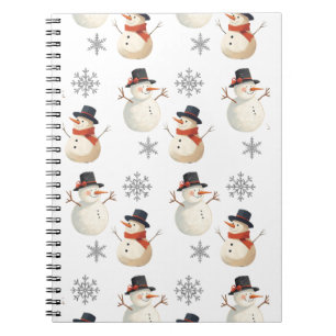 Caderno Espiral Papai Noel Vintage Natal Flocos de Neve
