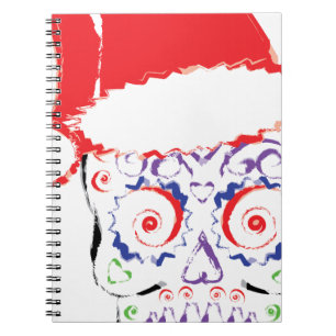 Caderno Espiral Papais noeis de crânio de açúcar