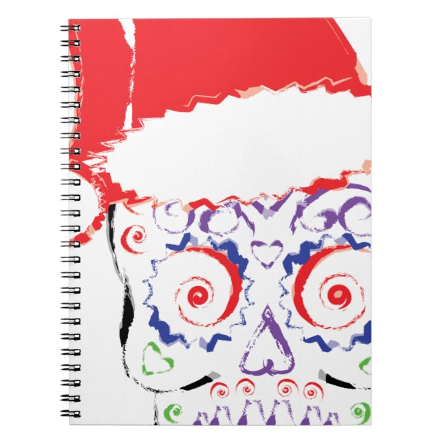 Caderno Espiral Papais noeis de crânio de açúcar (Frente)