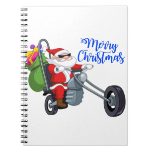 Caderno Espiral papais noeis de moto de natal