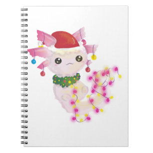 Caderno Espiral papais noeis de natal axolotl