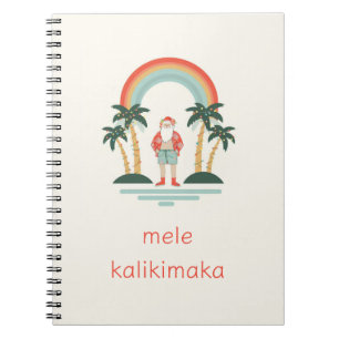 Caderno Espiral Papais noeis Havaianos/Arco-Íris/Palmas