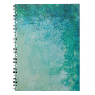Caderno Espiral Papel com abstrato azul, verde, e preto da pintura