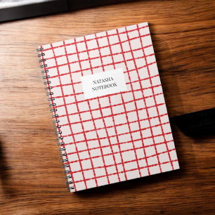 Caderno Espiral Papel de Carta do Notebook com Padrão de Verificaç