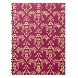 Caderno Espiral Papel de parede 4 do damasco