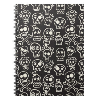Caderno Espiral Papel de parede branco preto esmaecido