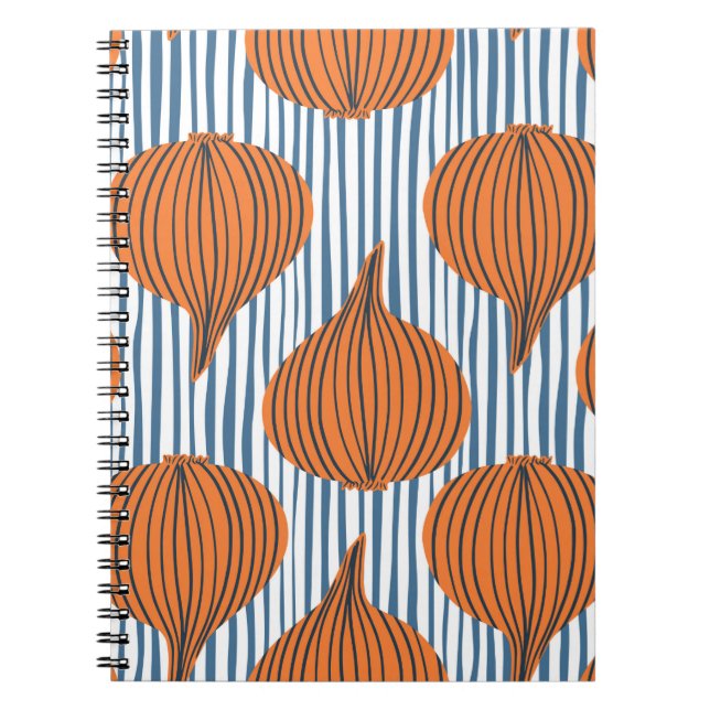 Caderno Espiral Papel de parede de legumes com bulbo de cebola des (Frente)