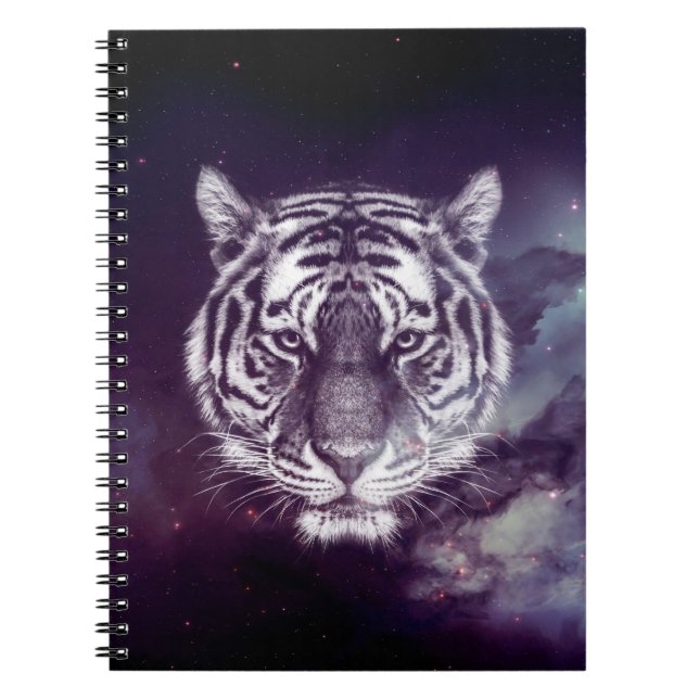 Caderno Espiral Papel de parede de rosto do galáxio Tiger (Frente)