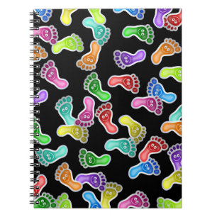 Caderno Espiral Papel de parede de sorriso feliz bonito dos pés