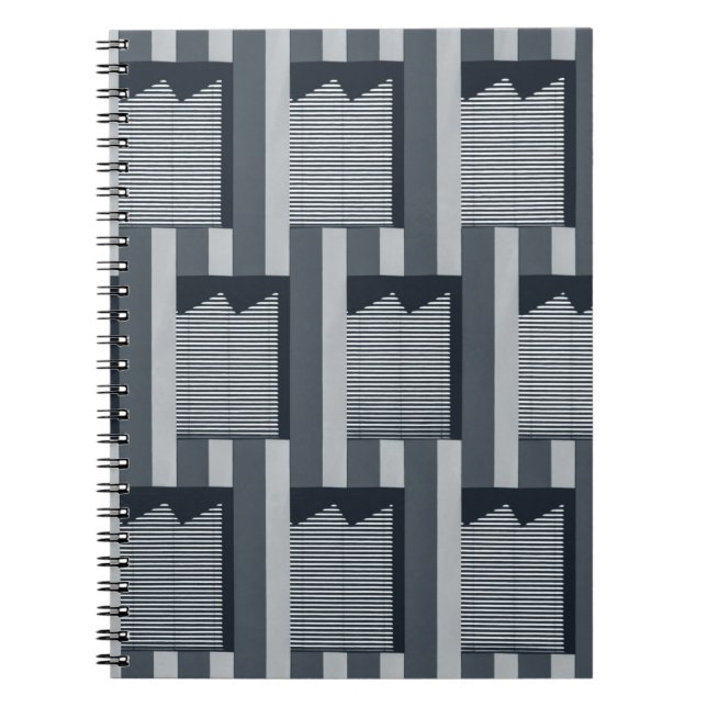 Caderno Espiral Papel de parede digital cinza (Frente)