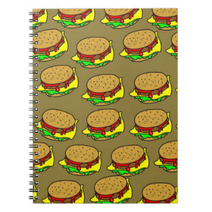 Caderno Espiral Papel de parede do hamburguer