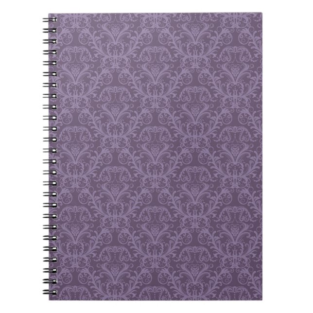 Caderno Espiral Papel de parede floral roxo 2 (Frente)