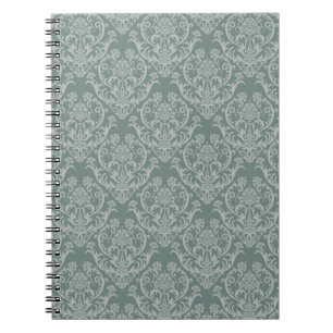 Caderno Espiral Papel de parede floral verde