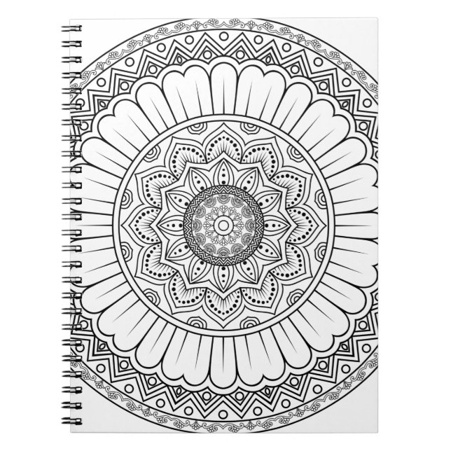 Caderno Espiral Papel de parede para ornamento da Rosette mandala (Frente)