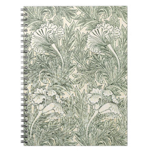Caderno Espiral Papel de Parede Tulipa Clássico Verde de William M