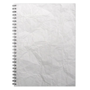Caderno Espiral Papel de textura branca enrugada
