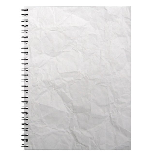 Caderno Espiral Papel de textura branca enrugada (Frente)