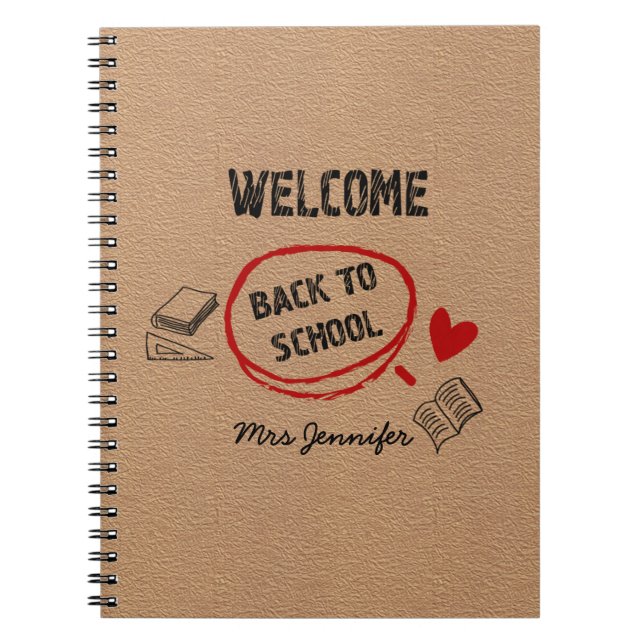 Caderno Espiral Papel Kraft Escrito Em Mão Moderna E Escrito (Frente)