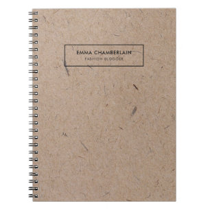 Caderno Espiral Papel Kraft Russo Moderno Minimalista