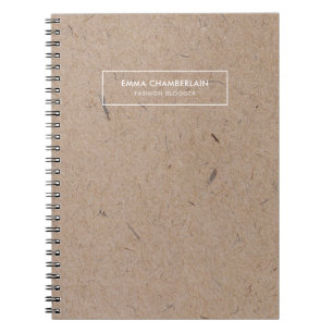Caderno Espiral Papel Kraft Rústico Moderno Minimalista