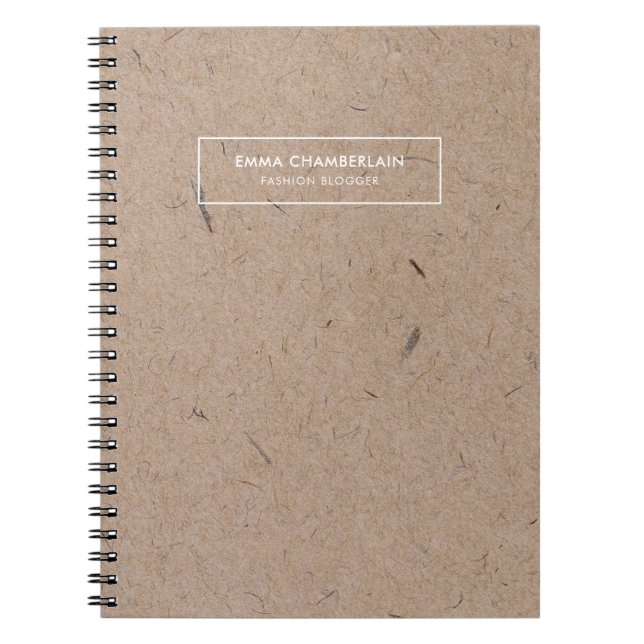 Caderno Espiral Papel Kraft Rústico Moderno Minimalista (Frente)