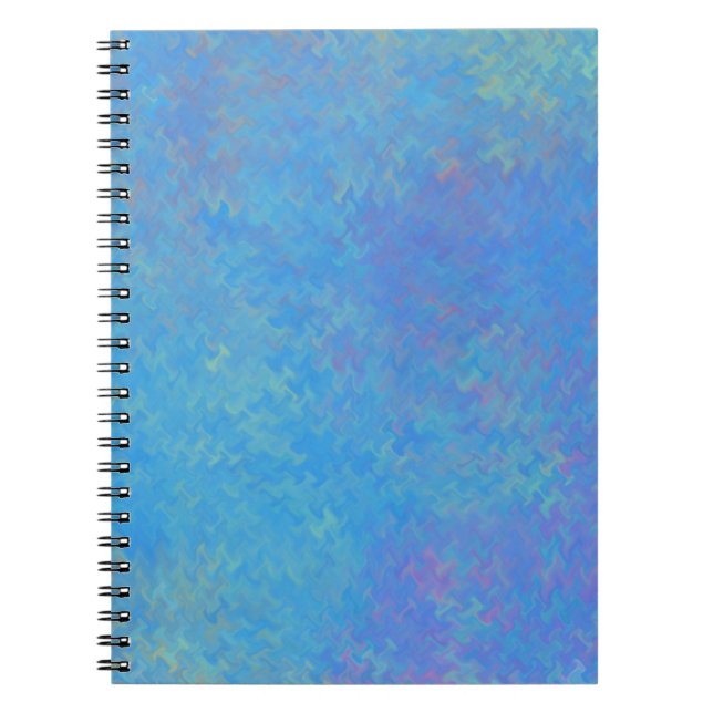 Caderno Espiral Papel Marmoreado Azul Bonito (Frente)