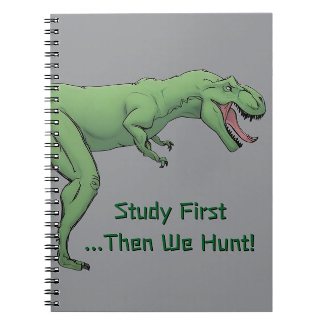 Caderno Espiral Papel para Notebook Espiral na Escola T-Rex Dinoss (Frente)