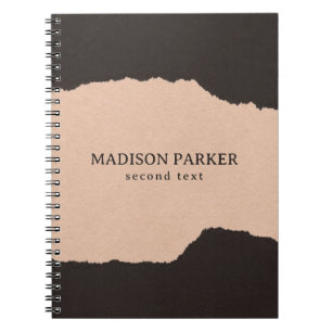 Caderno Espiral Papel preto e bege