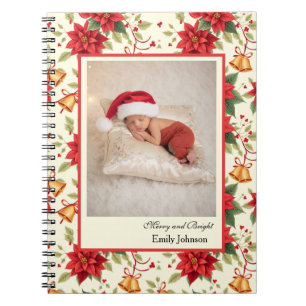 Caderno Espiral Papelaria Floral de Natal Retro Personalizada
