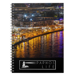 Caderno Espiral Paphos marcenos à noite, vista de drones