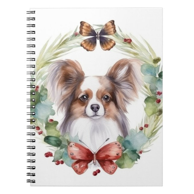 Caderno Espiral Papillon Christmas Wreath Festivo Pup (Frente)