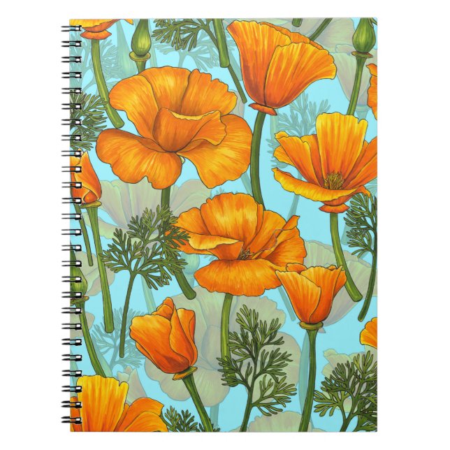 Caderno Espiral papoila da Califórnia (Frente)