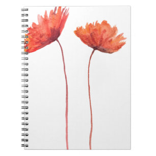 Caderno Espiral Papoilas vermelhas