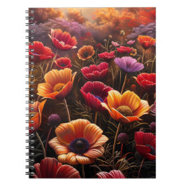 Caderno Espiral Papoulas Coloridas