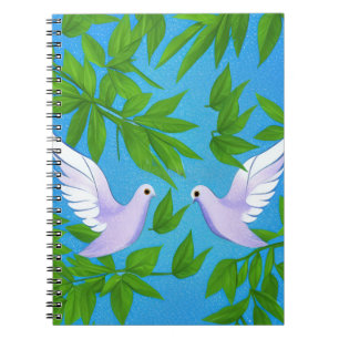 Caderno Espiral Par de Dovas Brancas