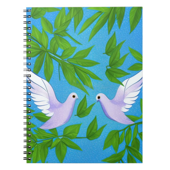 Caderno Espiral Par de Dovas Brancas (Frente)