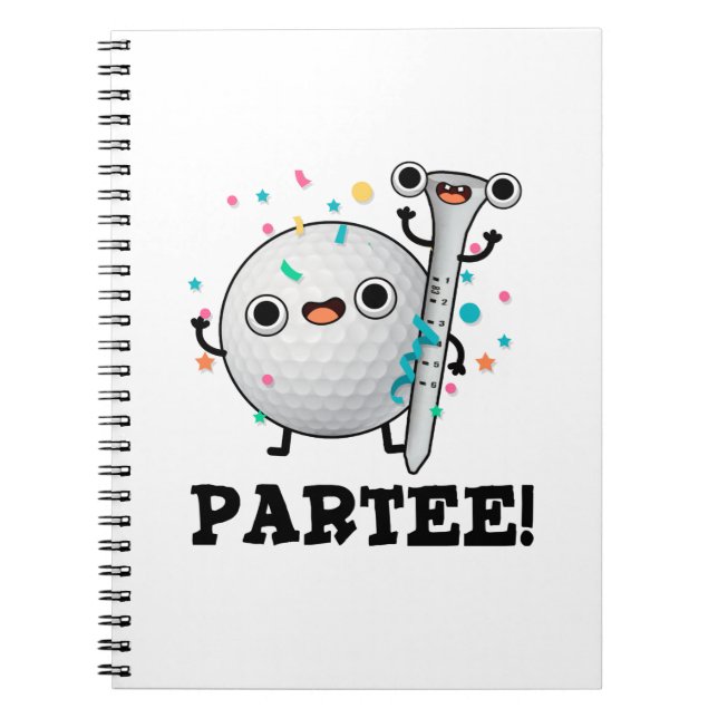 Caderno Espiral Par-Tee Piada de Golfe Engraçada  (Frente)