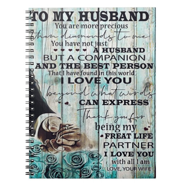 Caderno Espiral Para a minha letra de marido | Bonito Presente Par (Frente)
