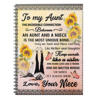 Caderno Espiral Para Minha Tia Dom, Presente De Girassol Da sobrin