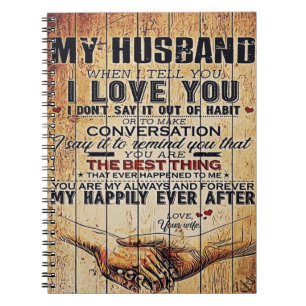 Caderno Espiral Para o meu marido Decor, Letra de amor