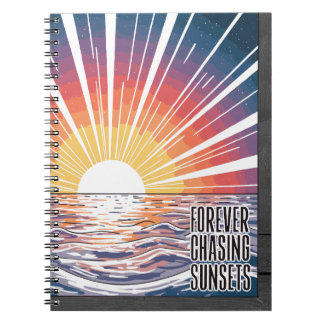 Caderno Espiral Para sempre perseguindo Pôrs do sol