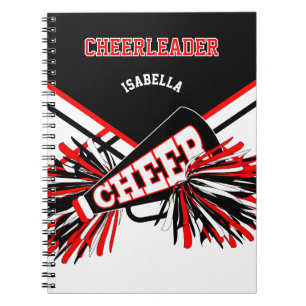 Caderno Espiral Para um Cheerleader - Preto, Branco e Vermelho