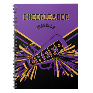 Caderno Espiral Para um Cheerleader - Roxo, Dourado e Preto