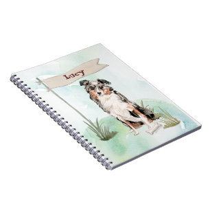 Caderno Espiral Parabéns Australianos de Pastor em Novo Cão