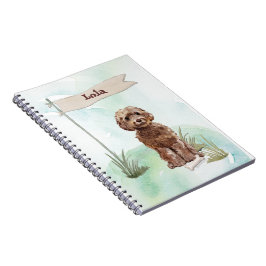 Caderno Espiral Parabéns Brown Cockapoo em Novo Cão