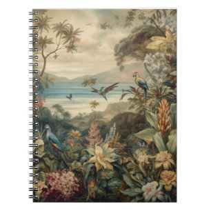 Caderno Espiral Paraíso Antigo Costeiro & Estudo Aviano Exótico