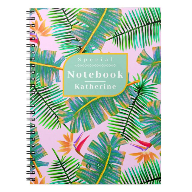 Caderno Espiral Paraíso Palma Rosa (Frente)