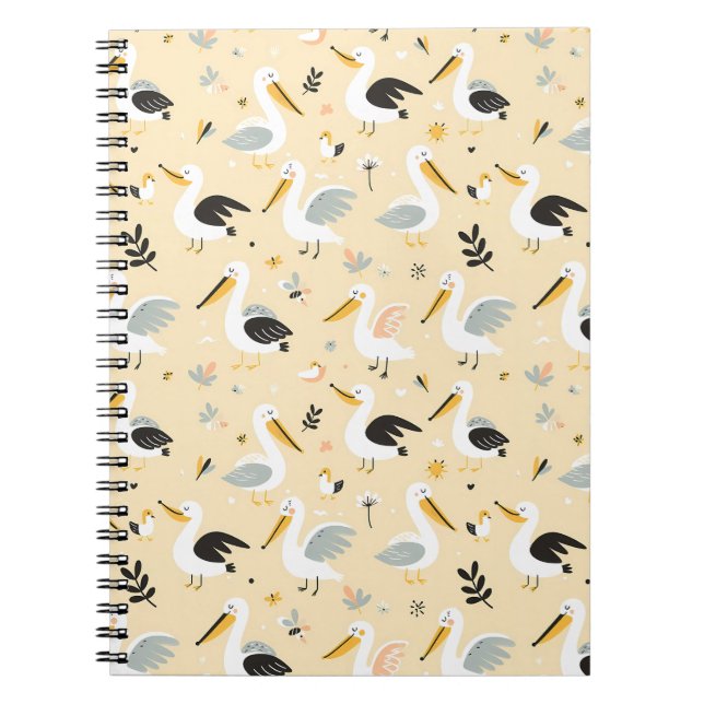 Caderno Espiral Paraíso Pelicano Whimsical (Frente)