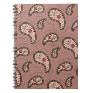 Caderno Espiral Paramecia Paisley Biologia Marrom Mocha Personaliz