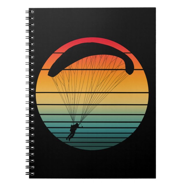 Caderno Espiral Paraquedas Retro Vintage (Frente)